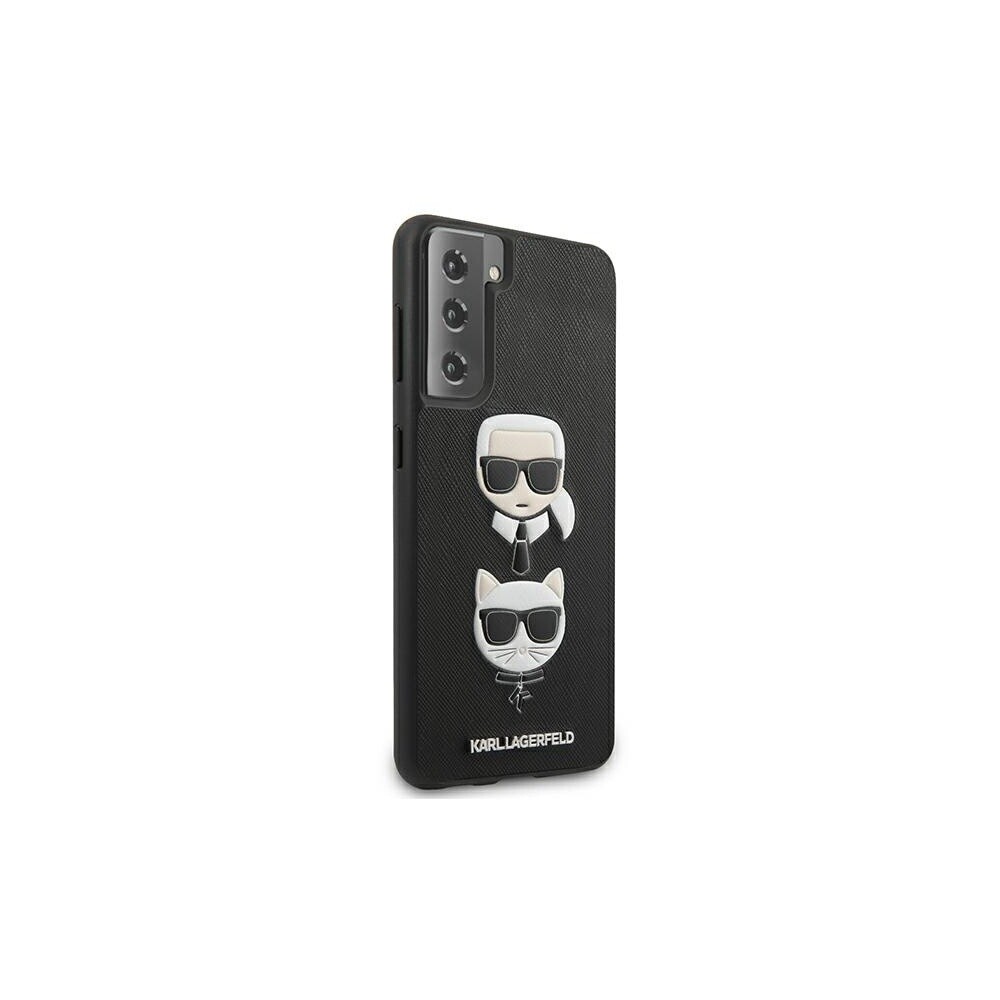 Husa Cover Karl Lagerfeld Saffiano K&C Heads pentru Samsung Galaxy S21 Black thumb