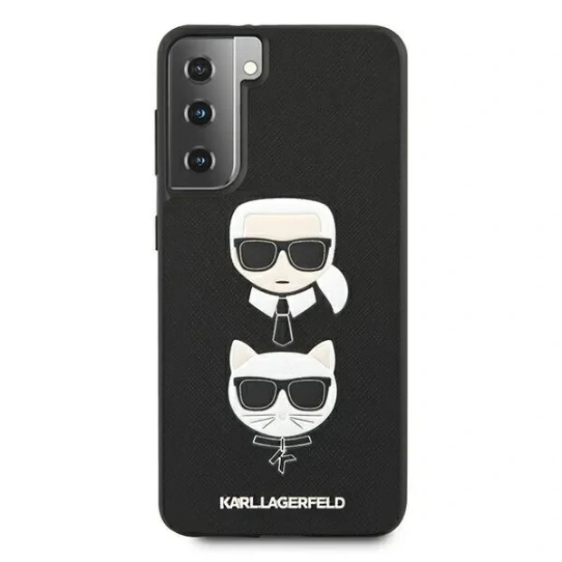 Husa Cover Karl Lagerfeld Saffiano K&amp;C Heads pentru Samsung Galaxy S21 Plus Black