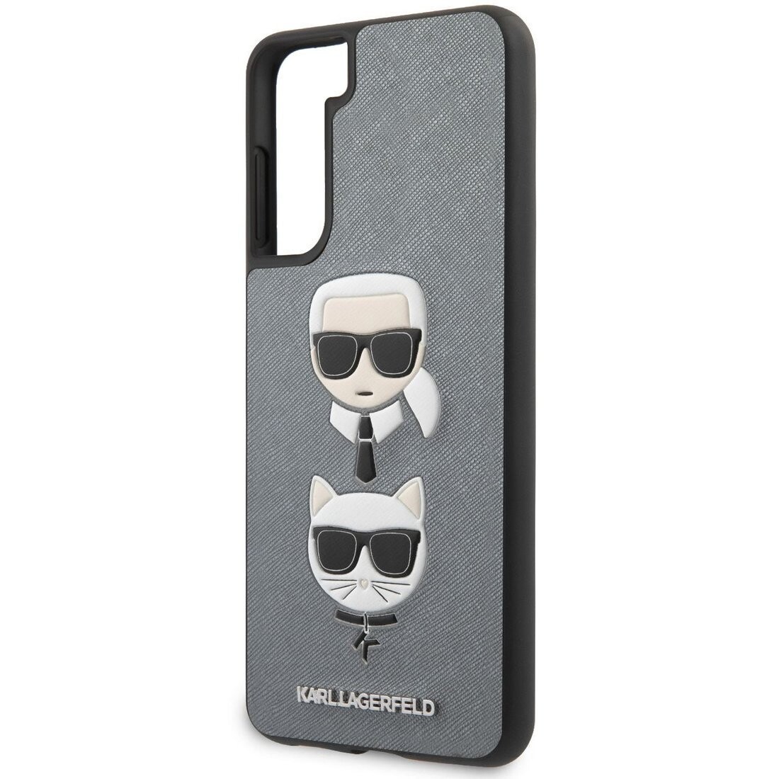 Husa Cover Karl Lagerfeld Saffiano K&C Heads pentru Samsung Galaxy S21 Plus Silver thumb