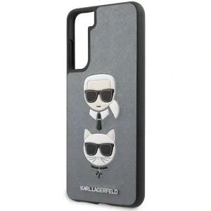 Husa Cover Karl Lagerfeld Saffiano K&amp;C Heads pentru Samsung Galaxy S21 Plus Silver