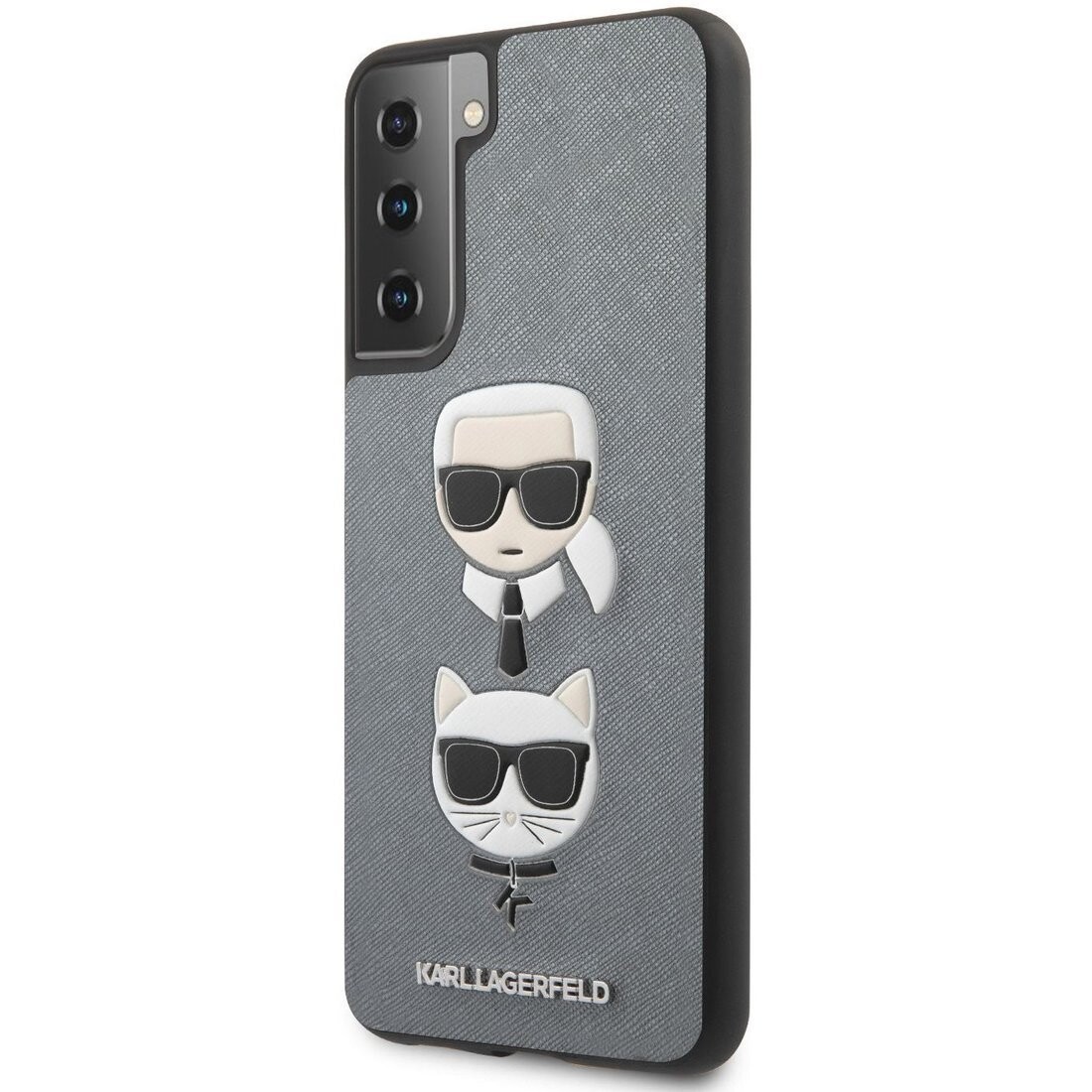 Husa Cover Karl Lagerfeld Saffiano K&C Heads pentru Samsung Galaxy S21 Plus Silver thumb