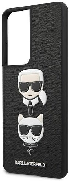Husa Cover Karl Lagerfeld Saffiano K&C Heads pentru Samsung Galaxy S21 Ultra Black thumb