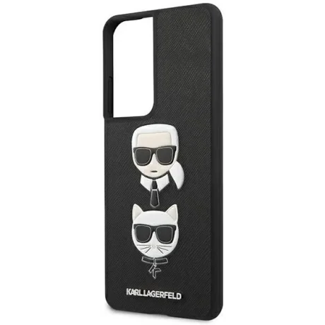 Husa Cover Karl Lagerfeld Saffiano K&amp;C Heads pentru Samsung Galaxy S21 Ultra Black