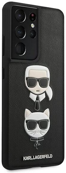 Husa Cover Karl Lagerfeld Saffiano K&C Heads pentru Samsung Galaxy S21 Ultra Black thumb