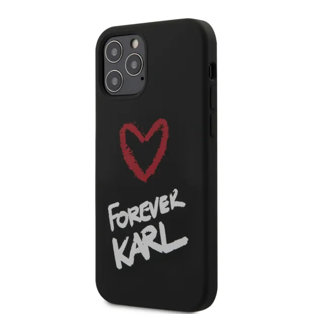 Husa Cover Karl Lagerfeld Silicone Forever pentru iPhone 12 Pro Max Black