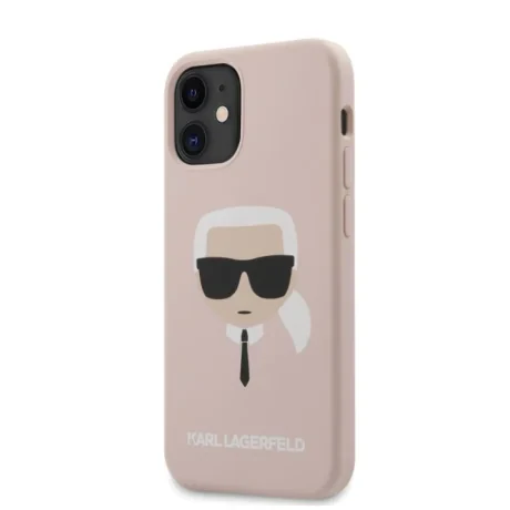Husa Cover Karl Lagerfeld Silicone Head pentru iPhone 12 Mini Light Pink