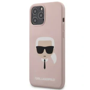 Husa Cover Karl Lagerfeld Silicone Head pentru iPhone 12 Pro Max Light Pink