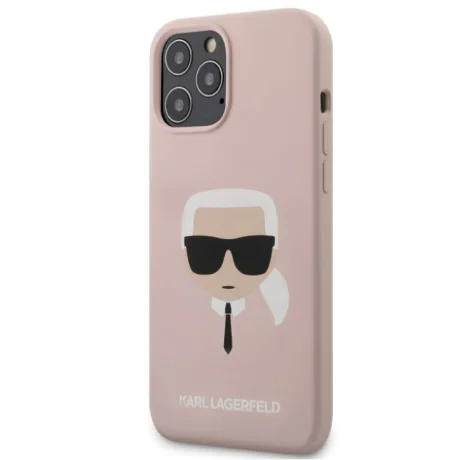 Husa Cover Karl Lagerfeld Silicone Head pentru iPhone 12 Pro Max Light Pink