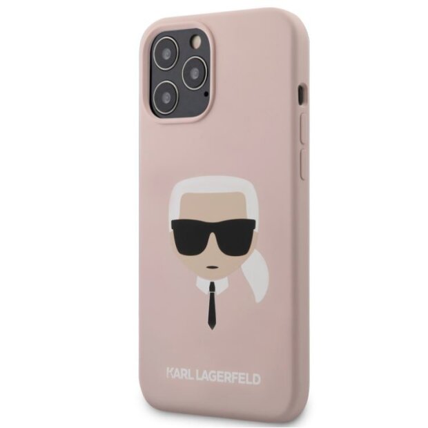 Husa Cover Karl Lagerfeld Silicone Head pentru iPhone 12 Pro Max Light Pink