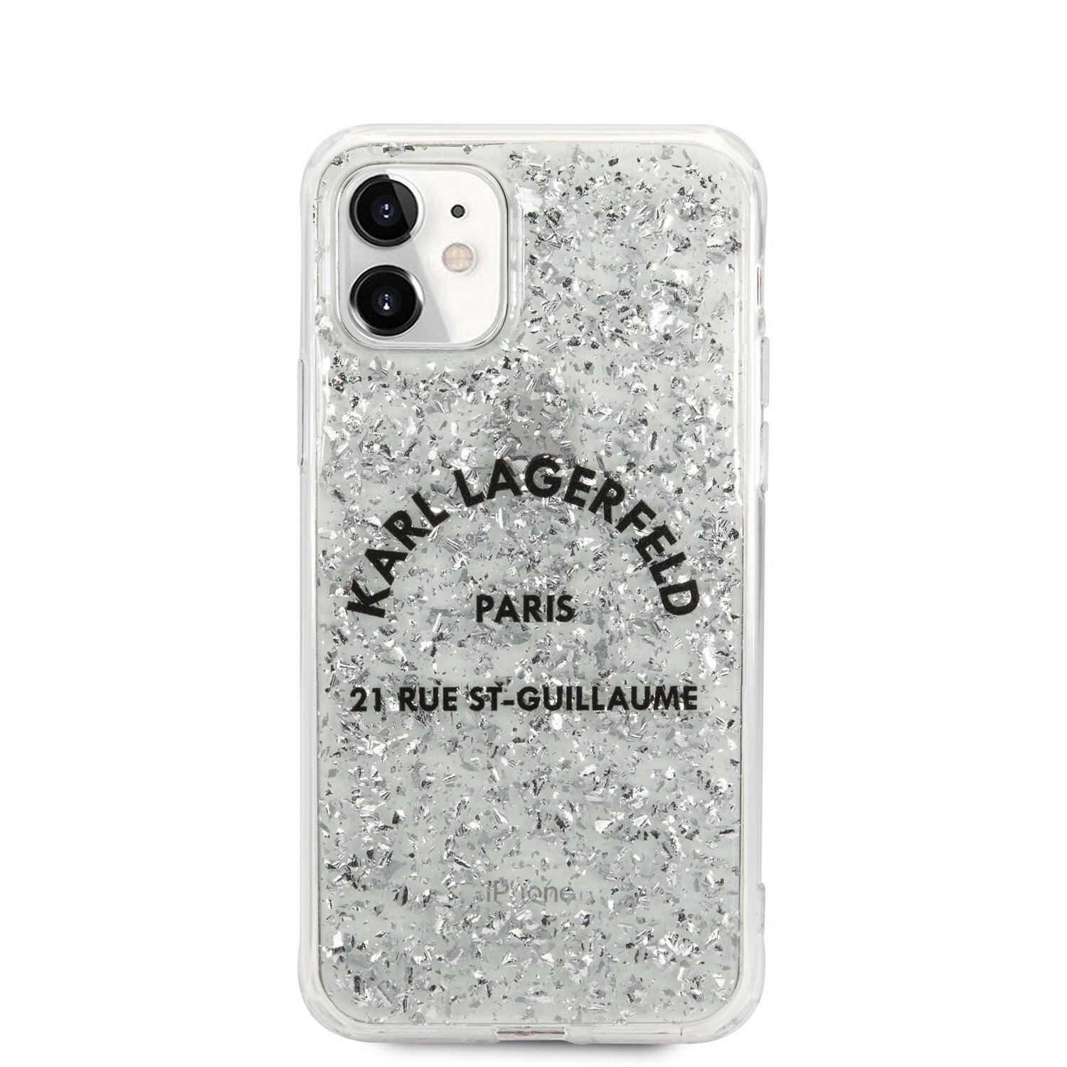 Husa Cover Karl Lagerfeld St.Guillaume Glitter Kryt Pro pentru iPhone 11 Silver thumb