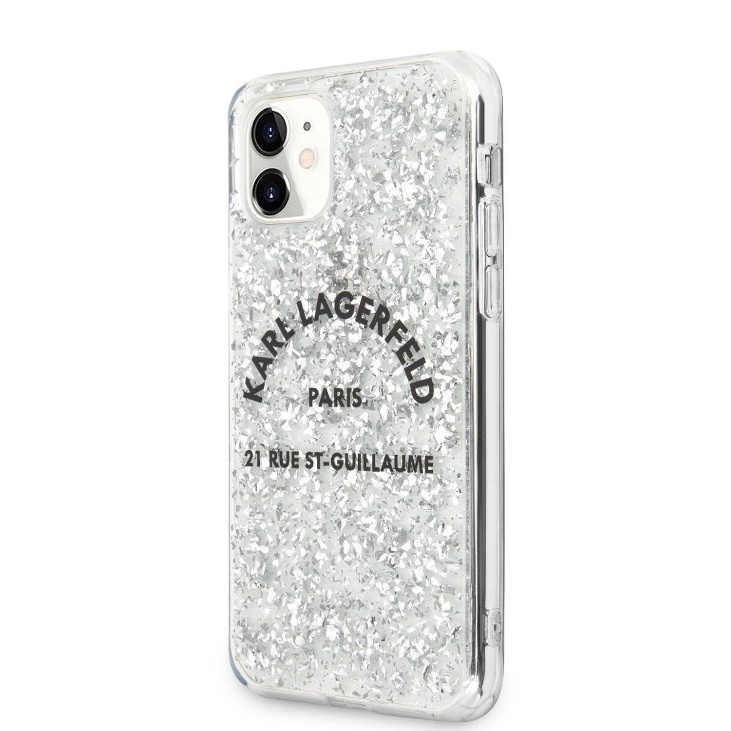 Husa Cover Karl Lagerfeld St.Guillaume Glitter Kryt Pro pentru iPhone 11 Silver thumb