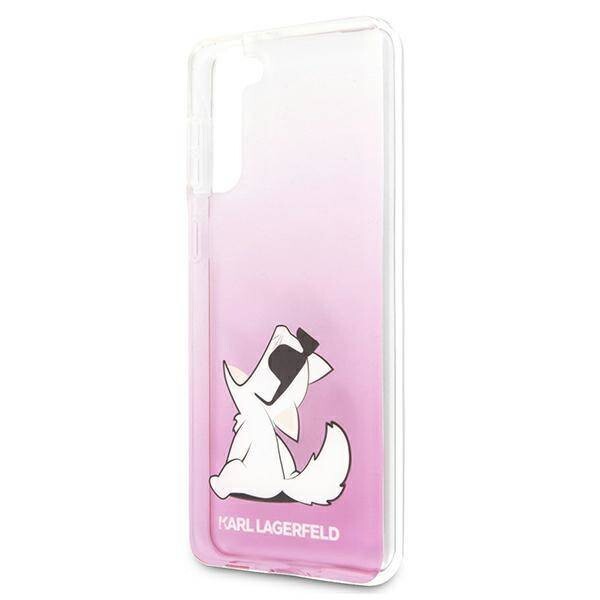 Husa Cover Karl Lagerfeld TPU Choupette Eat Gradient pentru Samsung Galaxy S21 Pink thumb