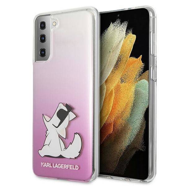 Husa Cover Karl Lagerfeld TPU Choupette Eat Gradient pentru Samsung Galaxy S21 Plus Pink thumb