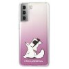 Husa Cover Karl Lagerfeld TPU Choupette Eat Gradient pentru Samsung Galaxy S21 Plus Pink