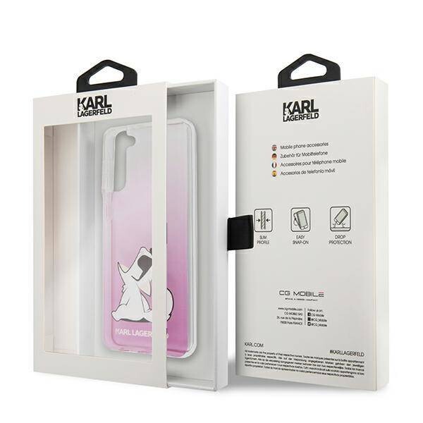Husa Cover Karl Lagerfeld TPU Choupette Eat Gradient pentru Samsung Galaxy S21 Plus Pink thumb
