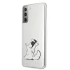 Husa Cover Karl Lagerfeld TPU Choupette Eat pentru Samsung Galaxy S21 Clear