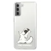 Husa Cover Karl Lagerfeld TPU Choupette Eat pentru Samsung Galaxy S21 Clear