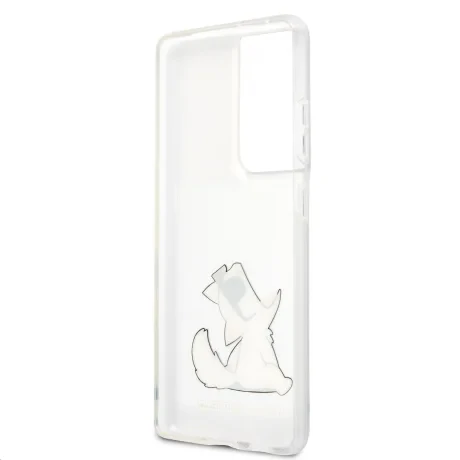 Husa Cover Karl Lagerfeld TPU Choupette Eat pentru Samsung Galaxy S21 Ultra Clear