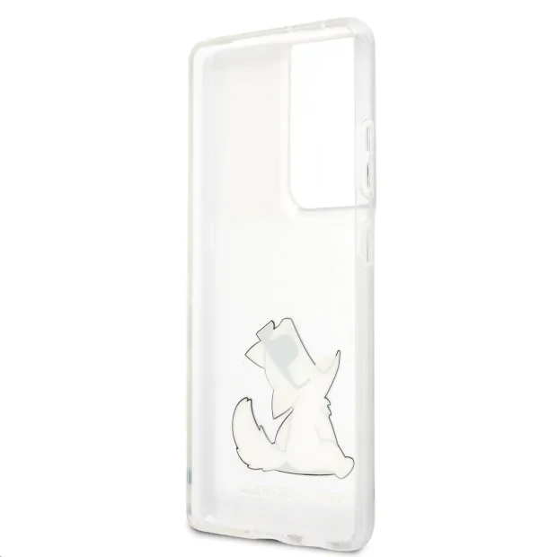 Husa Cover Karl Lagerfeld TPU Choupette Eat pentru Samsung Galaxy S21 Ultra Clear