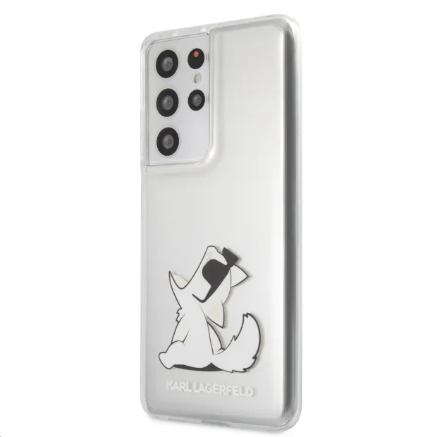 Husa Cover Karl Lagerfeld TPU Choupette Eat pentru Samsung Galaxy S21 Ultra Clear