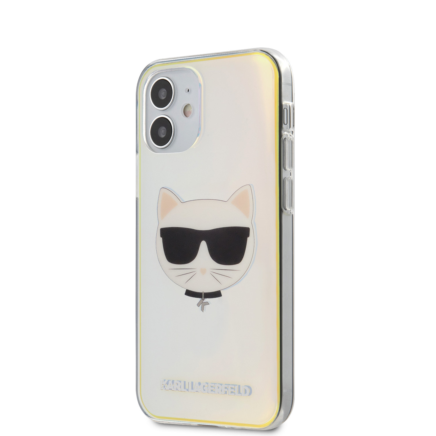 Husa Cover Karl Lagerfeld TPU Choupette Head Iridescente pentru iPhone 12 Mini Clear thumb