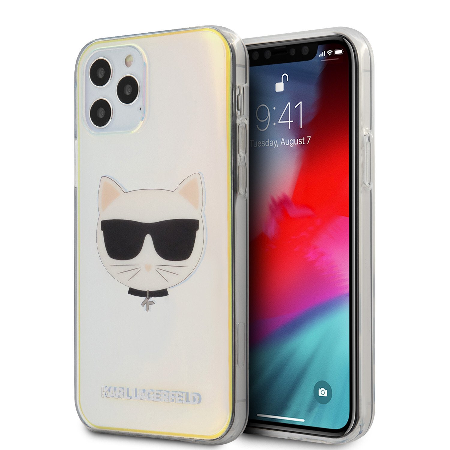 Husa Cover Karl Lagerfeld TPU Choupette Head Iridescente pentru iPhone 12 Pro Max Clear thumb