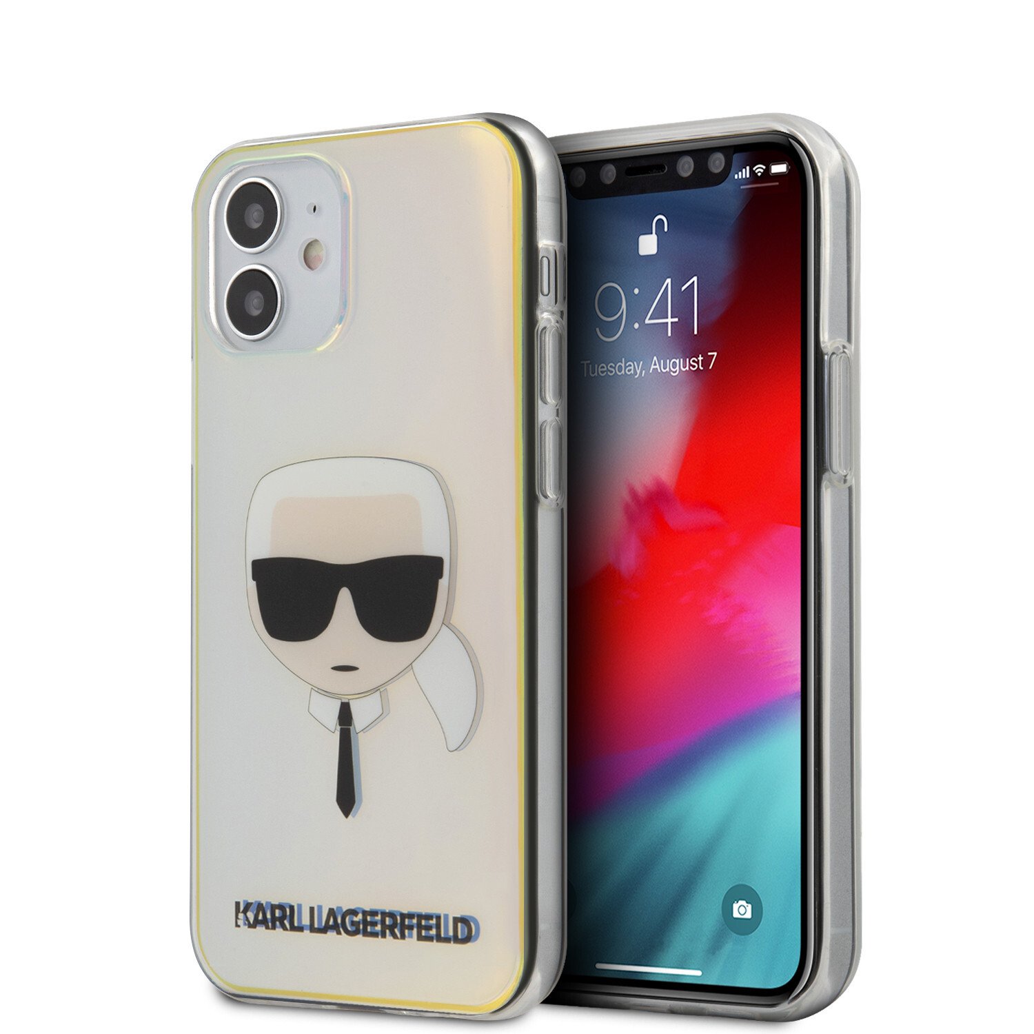 Husa Cover Karl Lagerfeld TPU Iridescente pentru iPhone 12 Mini Clear thumb