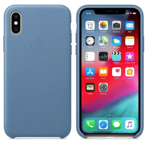 Husa Cover Leather Apple pentru iPhone X/XS MVFP2ZM/A Blue