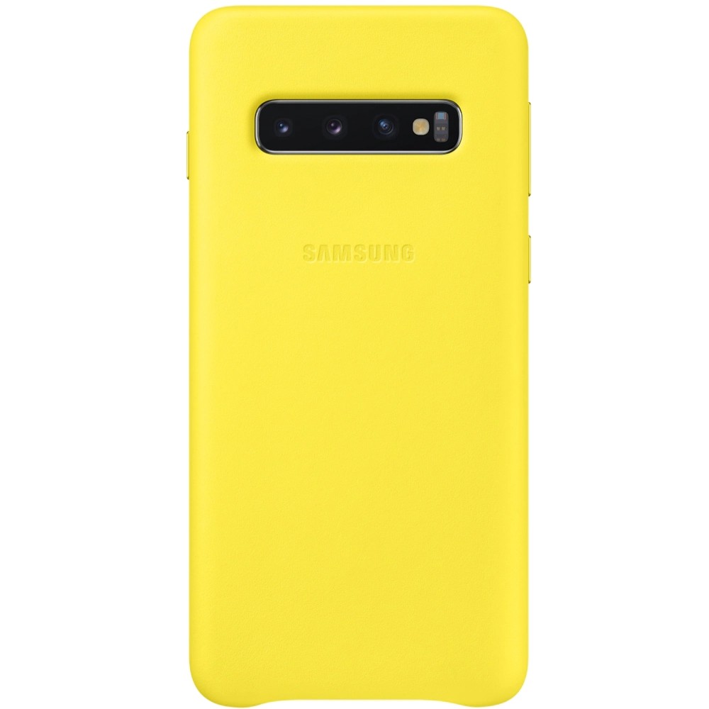 Husa Cover Leather Samsung pentru Samsung Galaxy S10 Galben thumb