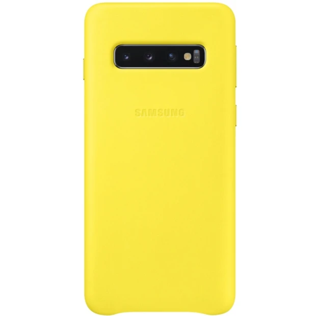 Husa Cover Leather Samsung pentru Samsung Galaxy S10 Galben