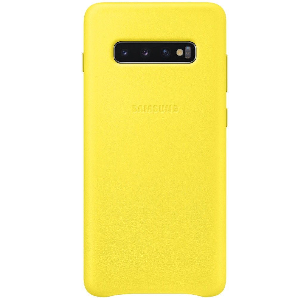 Husa Cover Leather Samsung pentru Samsung Galaxy S10 Plus Galben thumb
