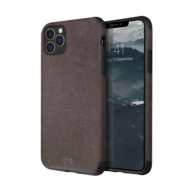Husa Cover Leather Uniq Sueve pentru iPhone 11 Pro Max UNIQ-IP6.5HYB(2019)-SUVWGY Gri