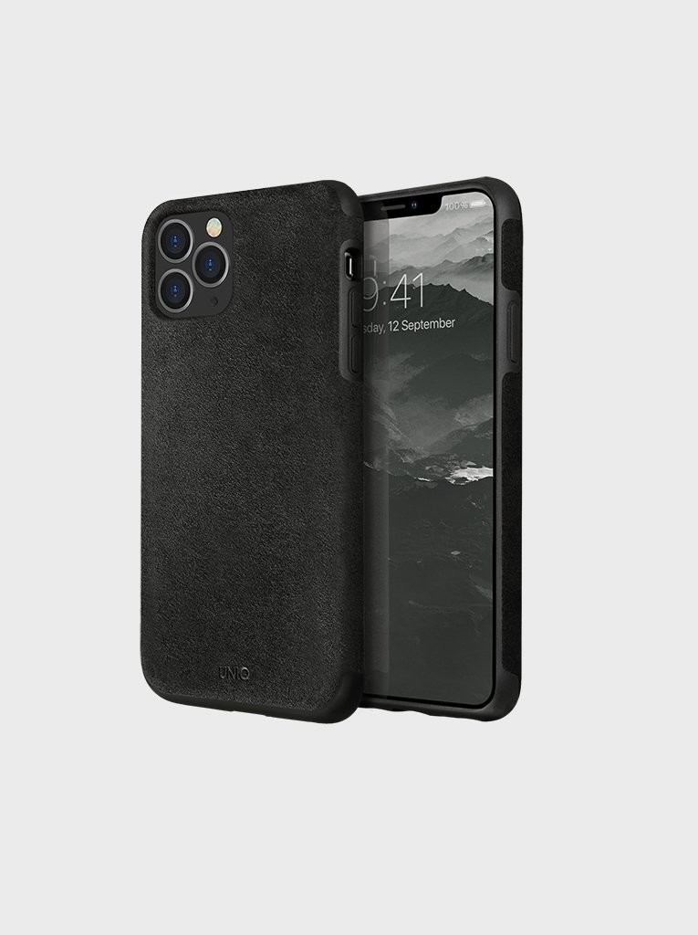 Husa Cover Leather Uniq Sueve pentru iPhone 11 Pro UNIQ-IP5.8HYB(2019)-SUVBLK Negru thumb