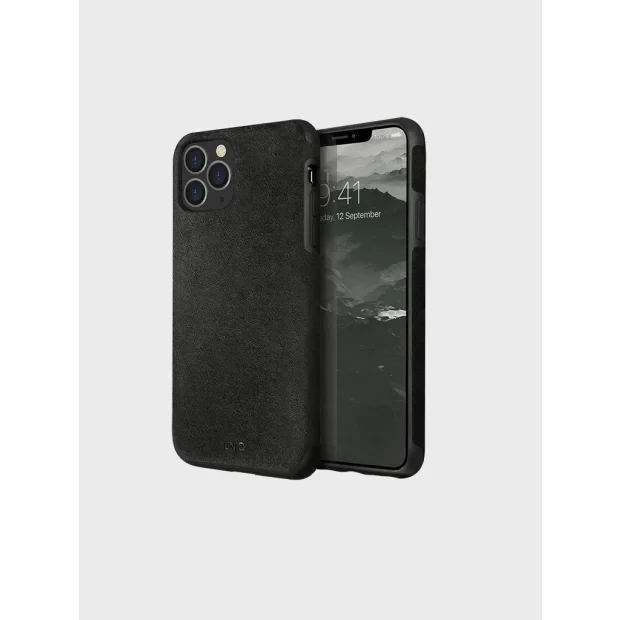 Husa Cover Leather Uniq Sueve pentru iPhone 11 Pro UNIQ-IP5.8HYB(2019)-SUVBLK Negru