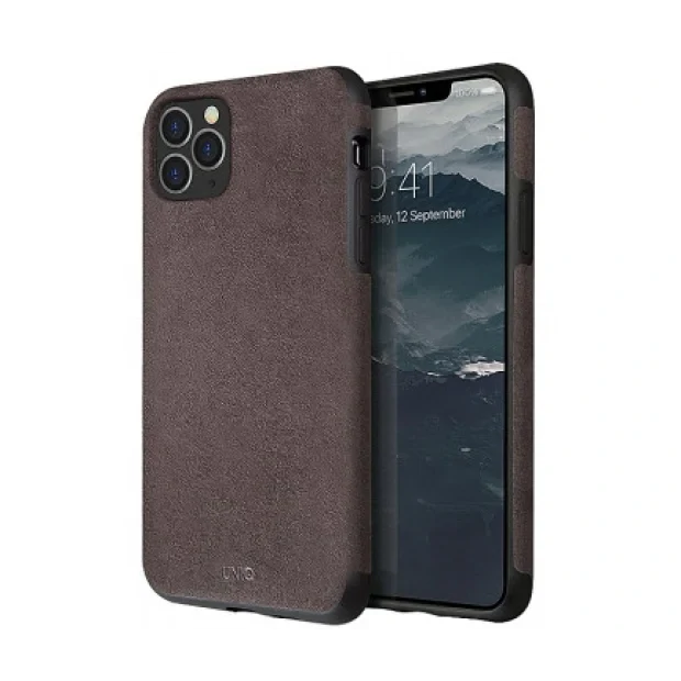 Husa Cover Leather Uniq Sueve pentru iPhone 11 Pro UNIQ-IP5.8HYB(2019)-SUVWGY Gri