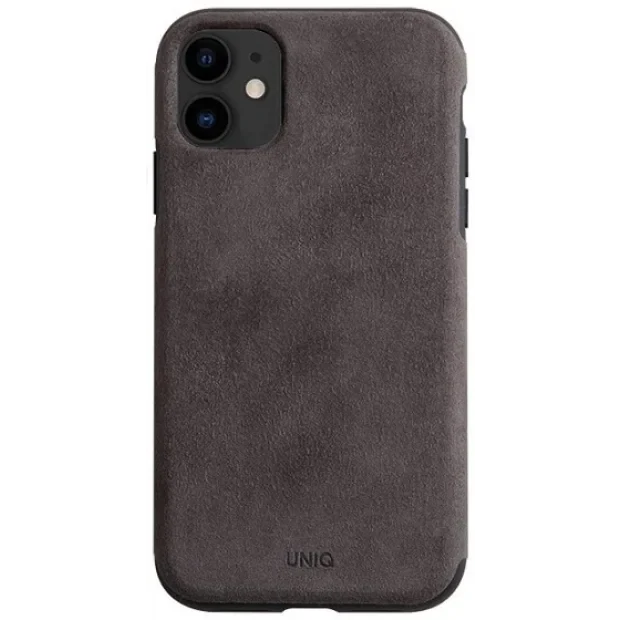 Husa Cover Leather Uniq Sueve pentru iPhone 11 Gri