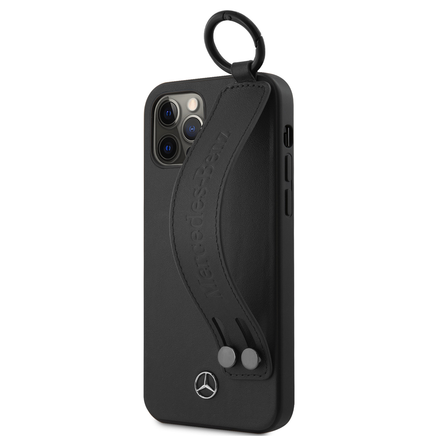 Husa Cover Mercedes Leather Hand Strap pentru iPhone 12/12 Pro Black thumb