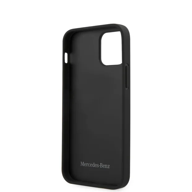 Husa Cover Mercedes Leather Hand Strap pentru iPhone 12/12 Pro Black