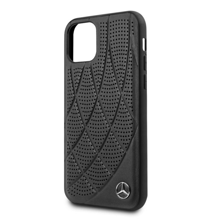 Husa Cover Mercedes Perforated Leather pentru iPhone 11 Pro, Negru thumb