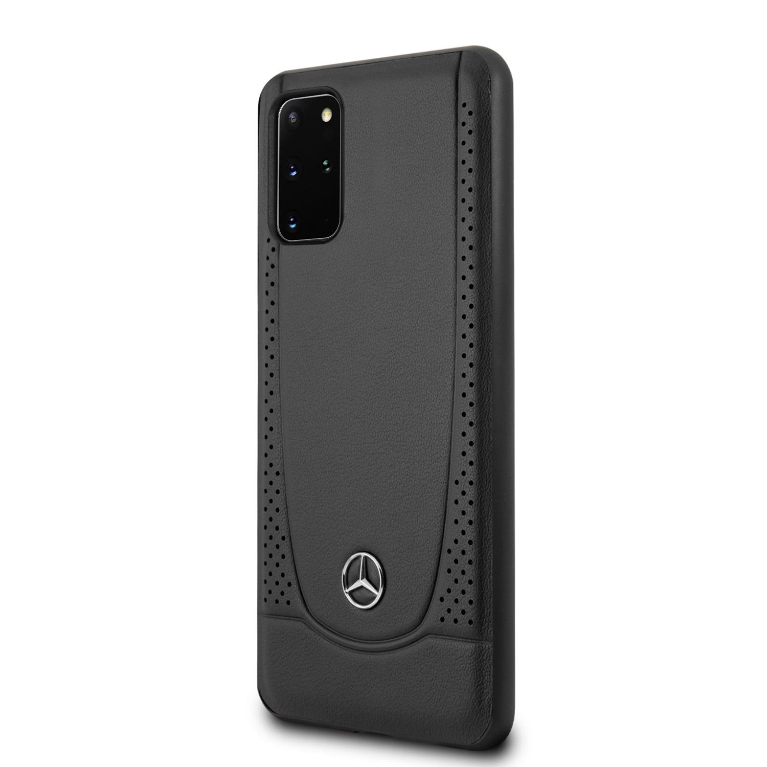 Husa Cover Mercedes Perforation pentru Samsung Galaxy S20 Plus Negru thumb