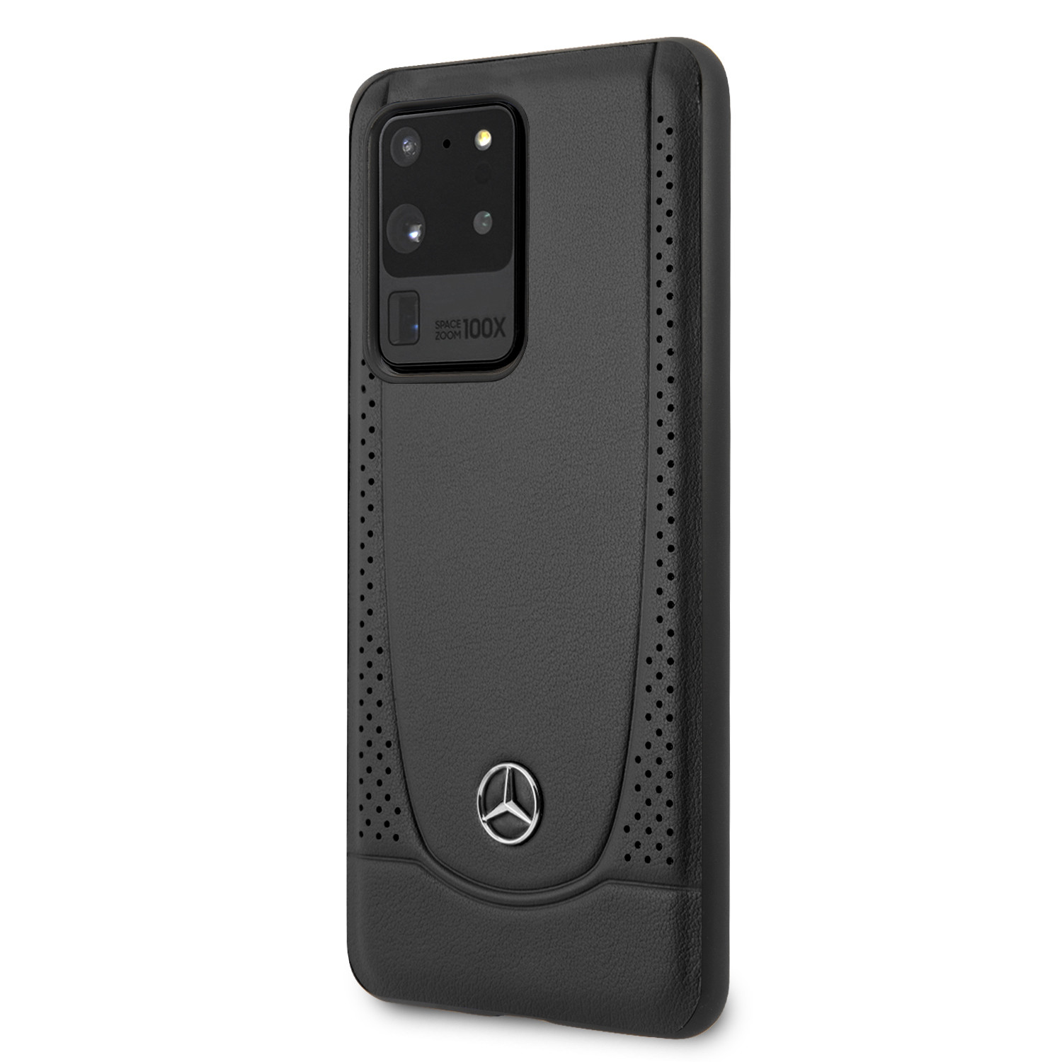 Husa Cover Mercedes Perforation pentru Samsung Galaxy S20 Ultra Negru thumb