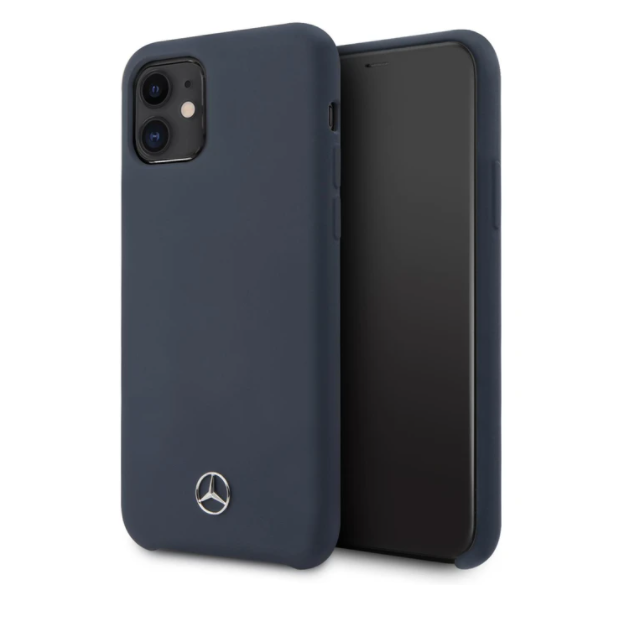 Husa Cover Mercedes Silicone pentru iPhone 11 Blue thumb