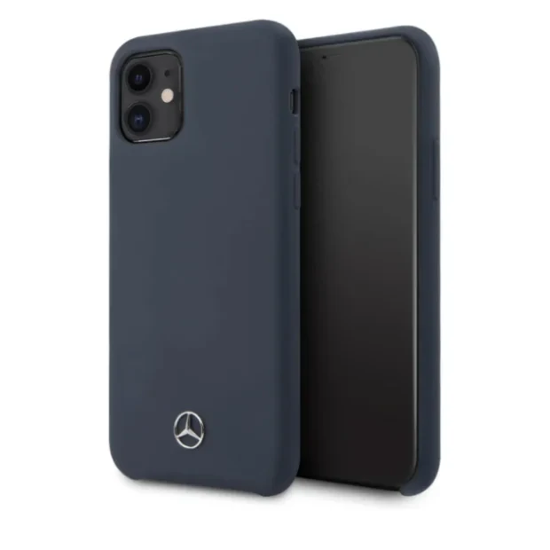 Husa Cover Mercedes Silicone pentru iPhone 11 Blue