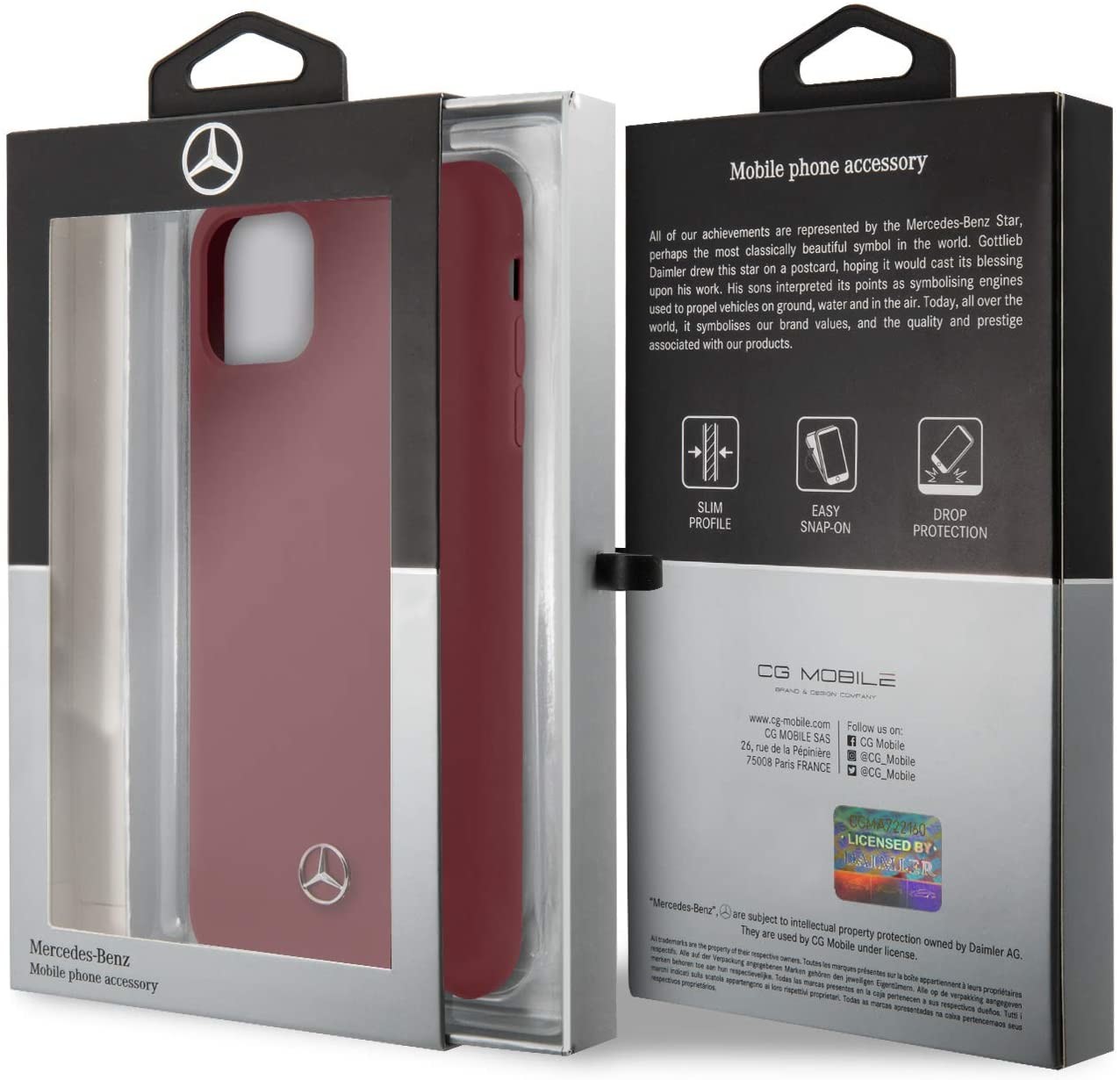 Husa Cover Mercedes Silicone pentru iPhone 11 Pro Max MEHCN65SILRE Rosu thumb