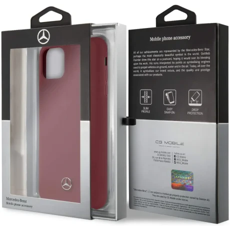 Husa Cover Mercedes Silicone pentru iPhone 11 Pro Max MEHCN65SILRE Rosu