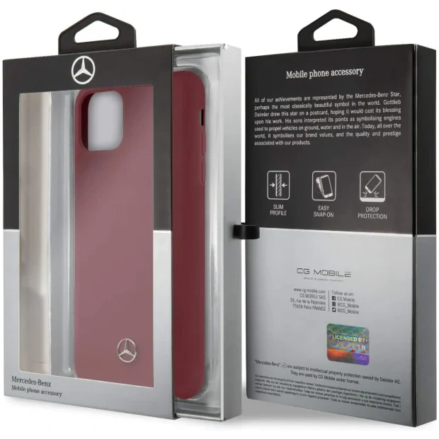 Husa Cover Mercedes Silicone pentru iPhone 11 Pro Max MEHCN65SILRE Rosu