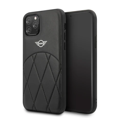 Husa Cover Mini Cooper Stitched Crossing Lines pentru iPhone 11 Pro Negru