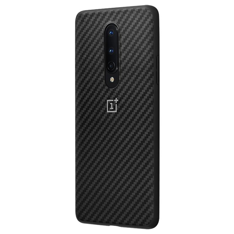 Husa Cover Plastic Bumper Karbon pentru OnePlus 8, Negru thumb