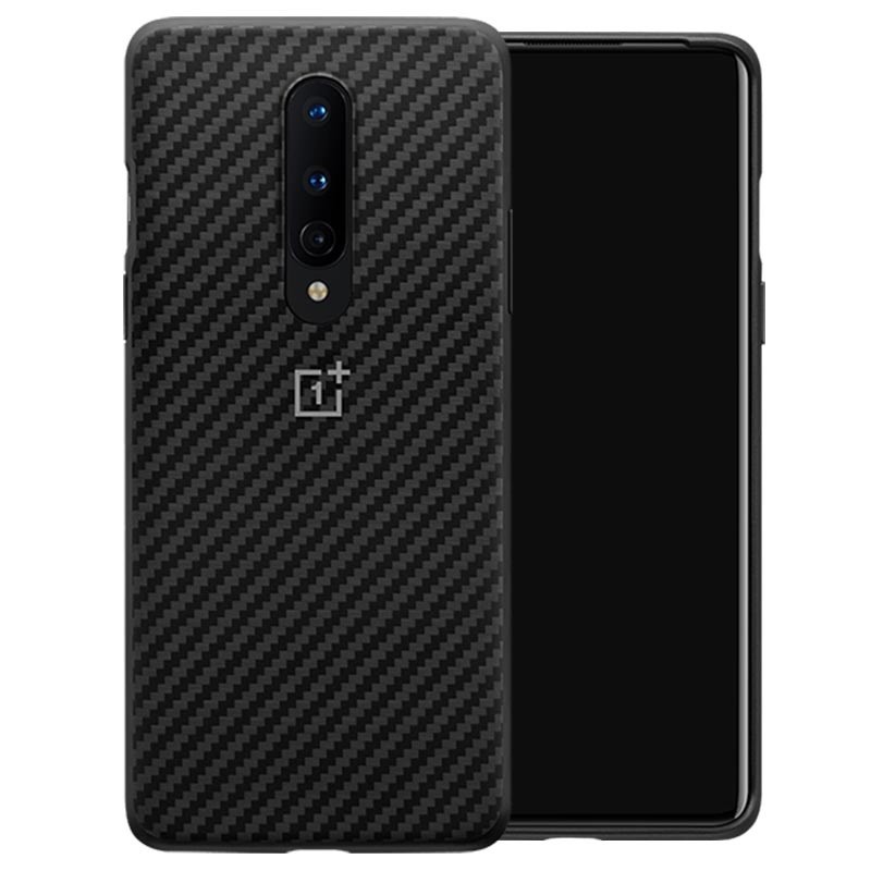 Husa Cover Plastic Bumper Karbon pentru OnePlus 8, Negru thumb