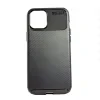 Husa Cover Silicon Carbon Alot pentru iPhone 12 Pro Max Negru